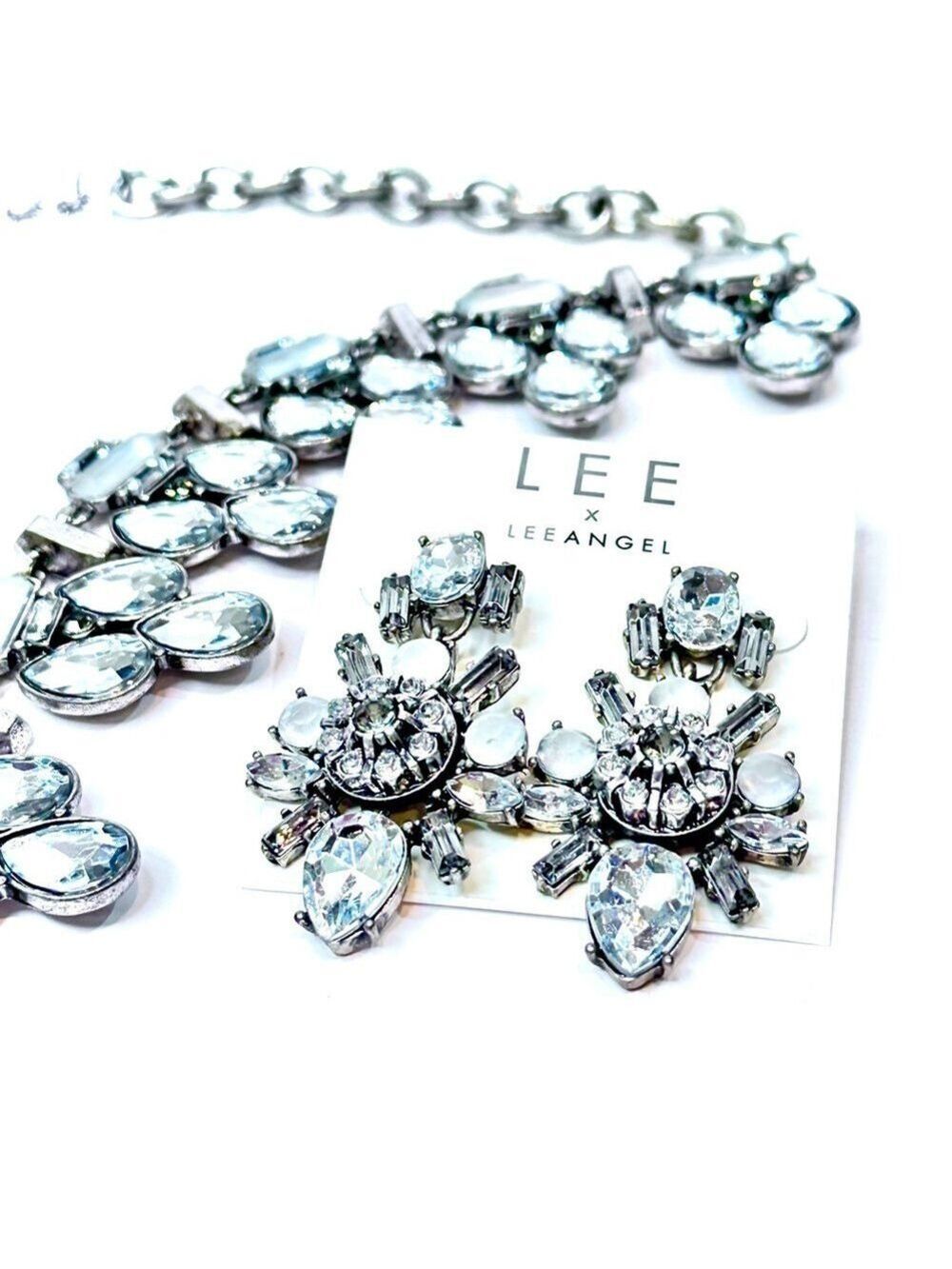 LEE ANGEL for NEIMAN MARCUS Crystal Statement Party Earrings NWT